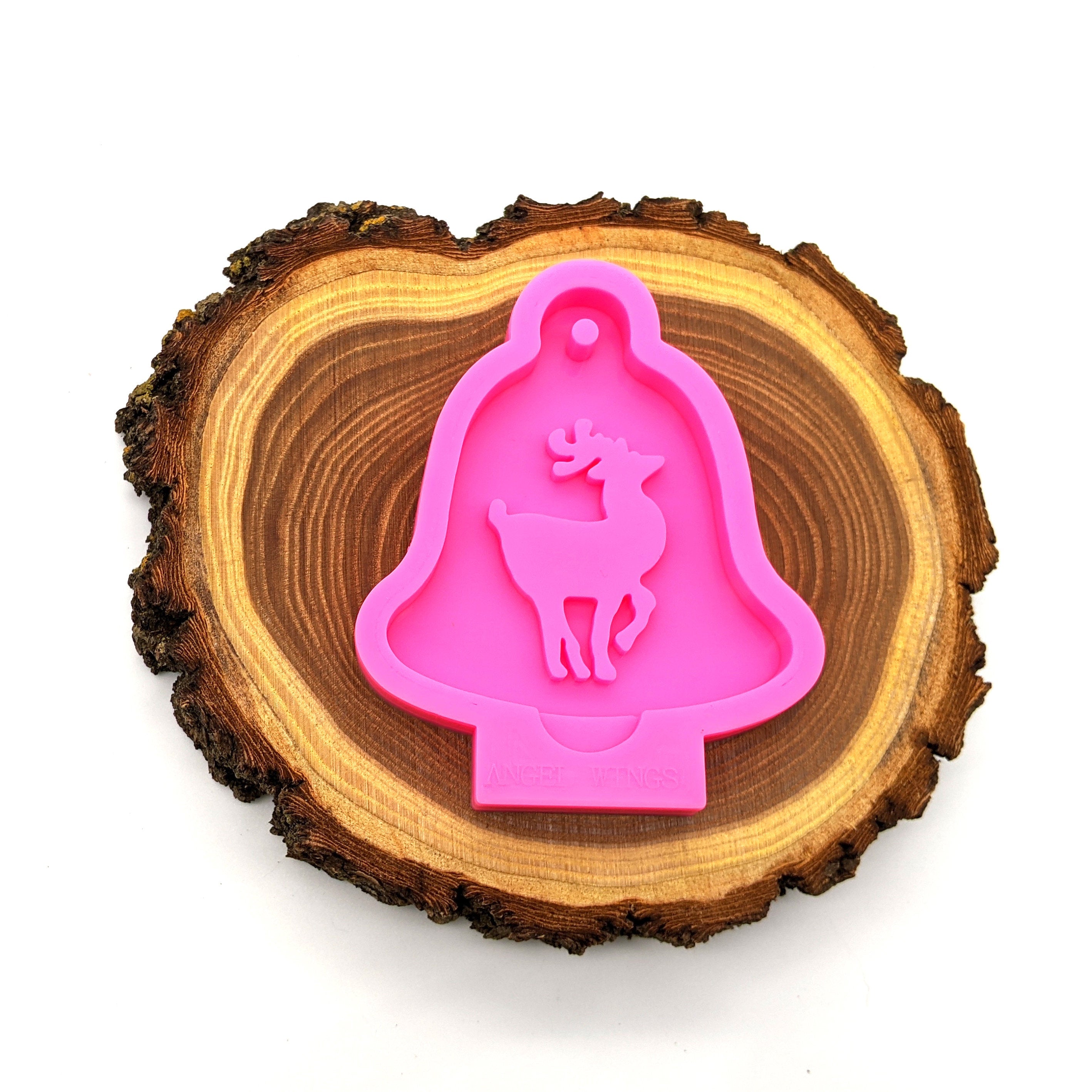 Bell Ornament with Reindeer Shiny Silicone Mold