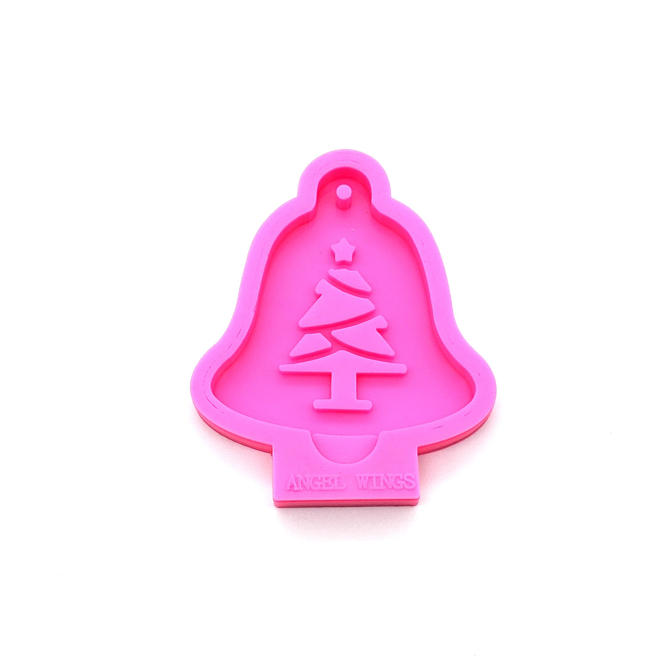 Bell Ornament with Tree Shiny Silicone Mold