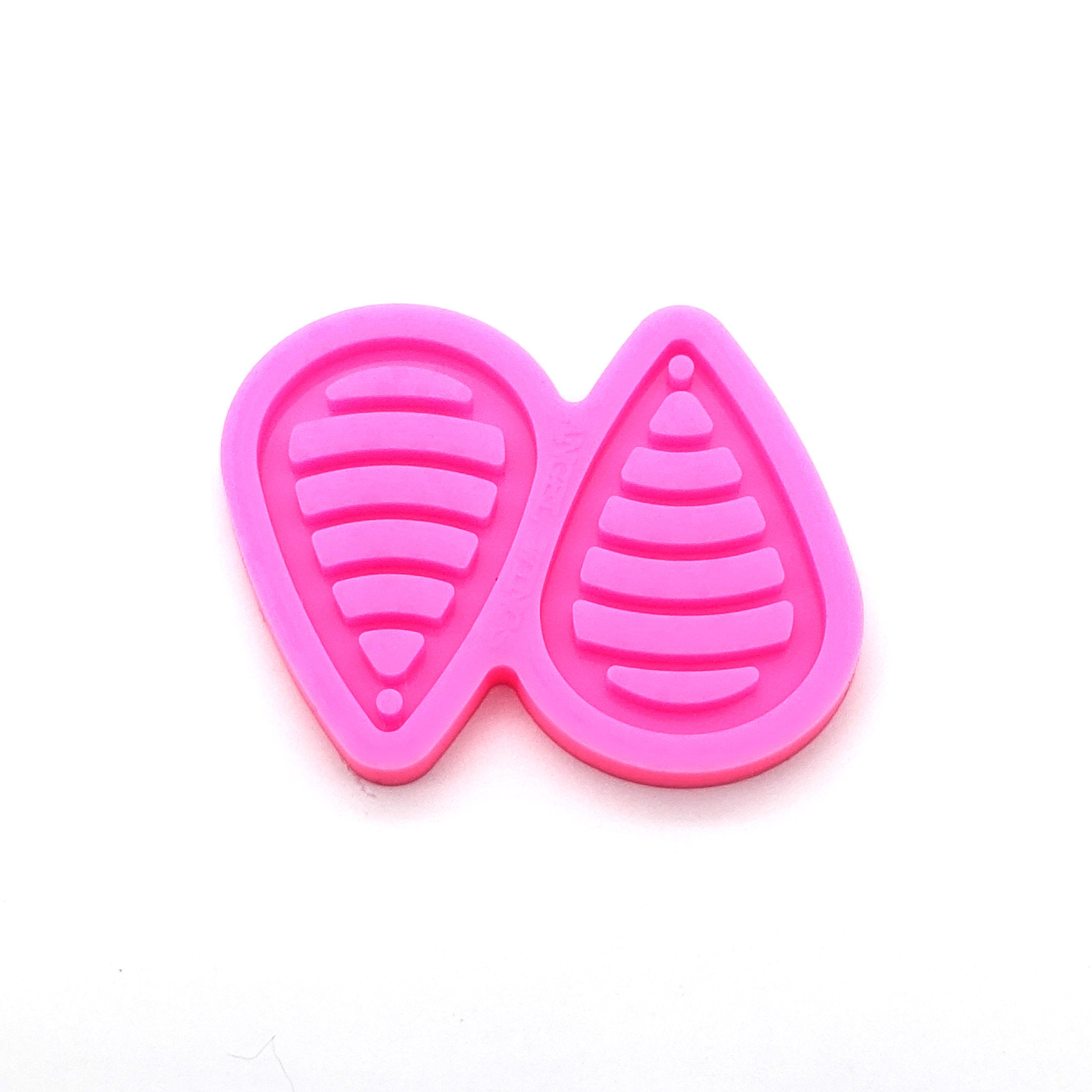 Striped Teardrop Earring Shiny Silicone Mold for Epoxy Resin Jewelry Making Silicone Mold