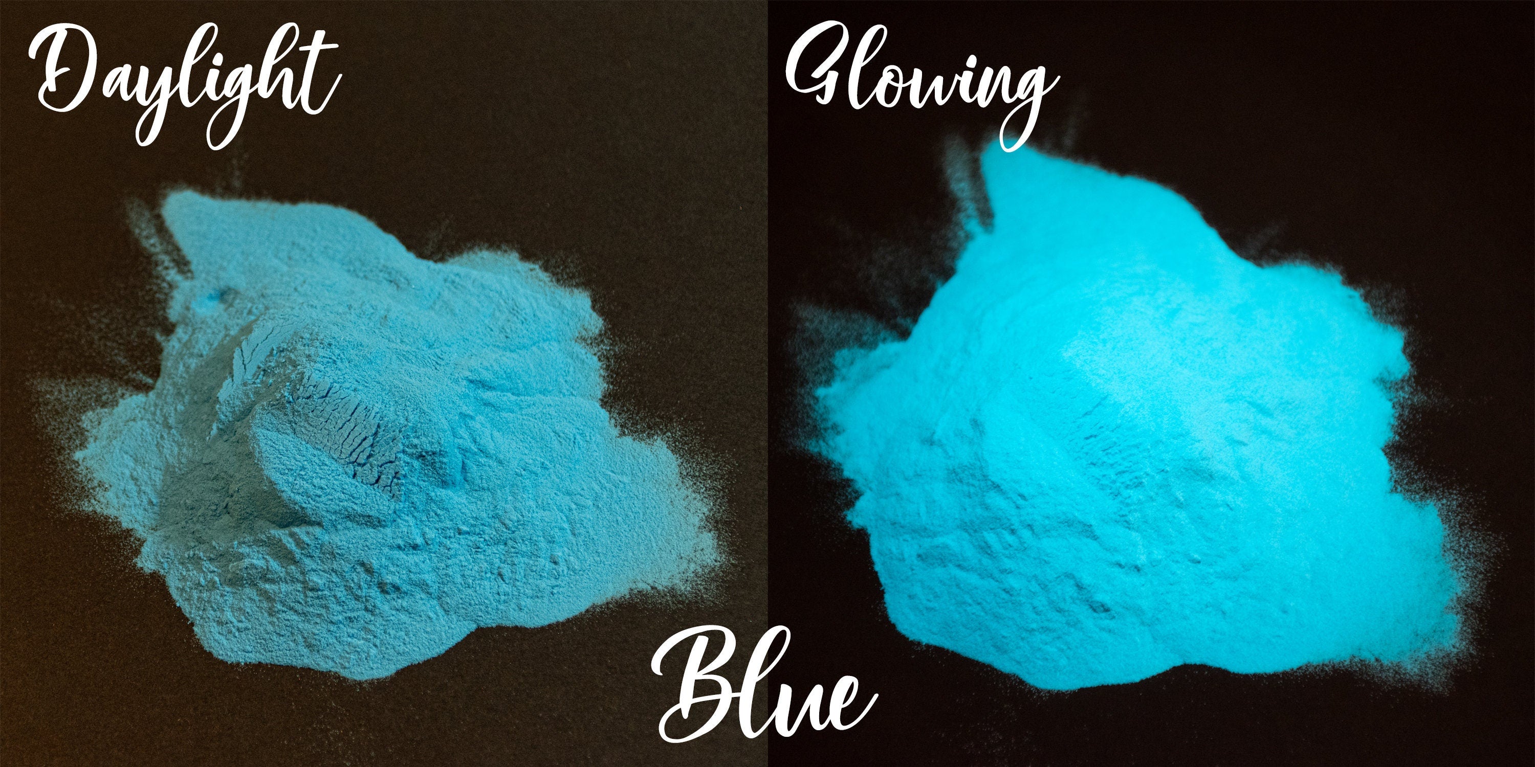 Blue Glow in the Dark - Blue in Daylight - Pigment Powder