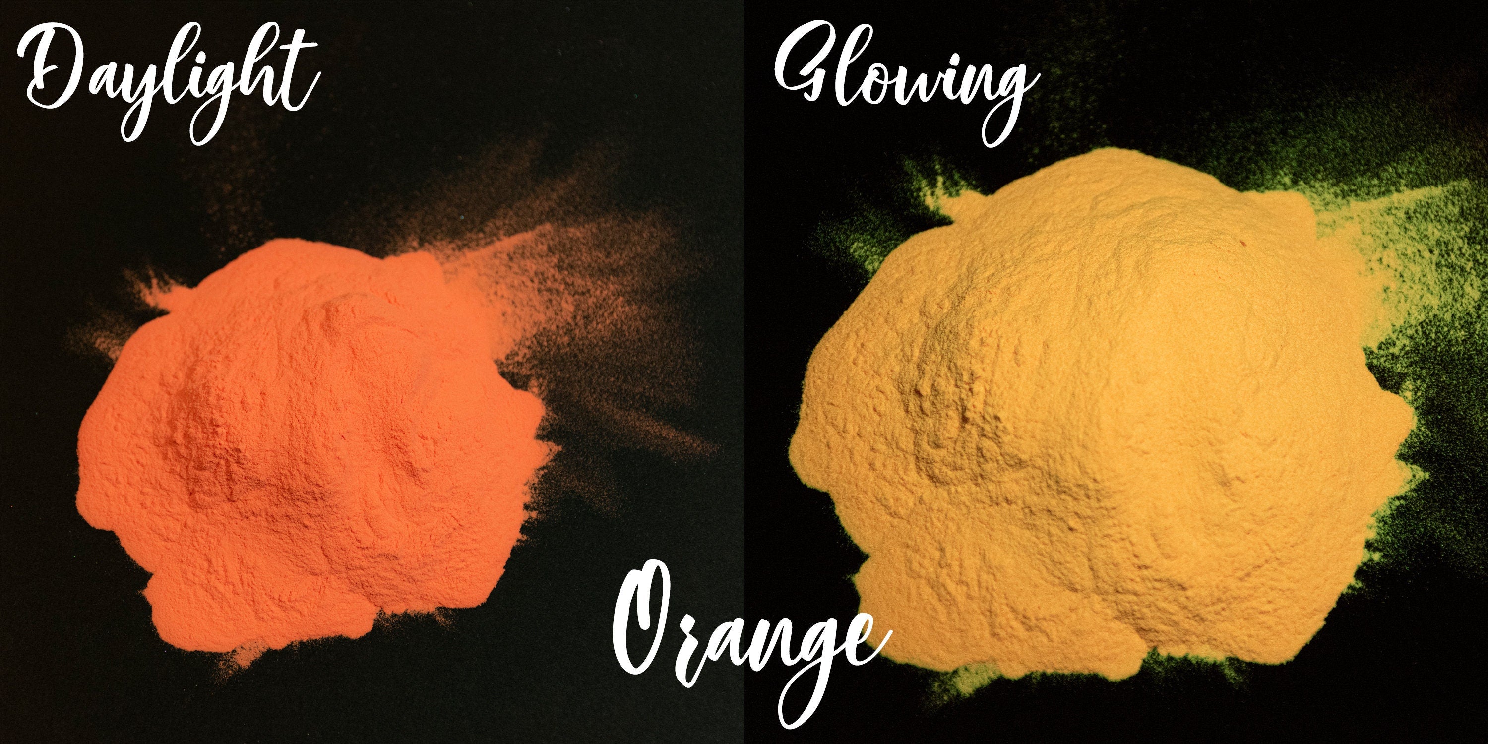 Orange Glow in the Dark - Orange in Daylight - Pigment Powder