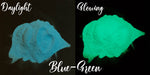 Green Glow in the Dark - Blue in Daylight - Pigment Powder